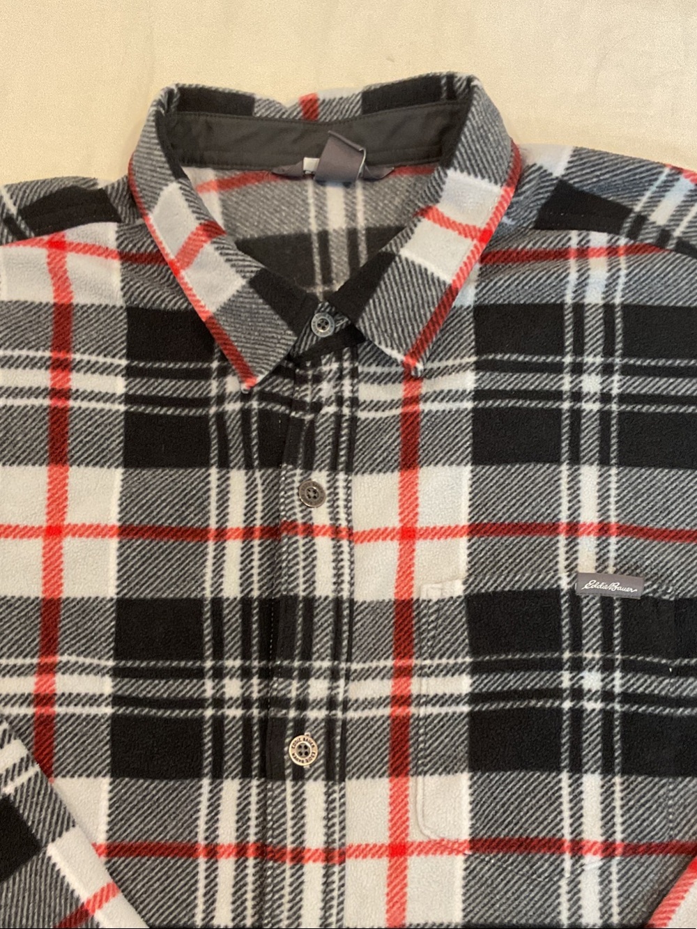 Eddie Bauer Men's Polyester Flannel Shirt with Pocket XL